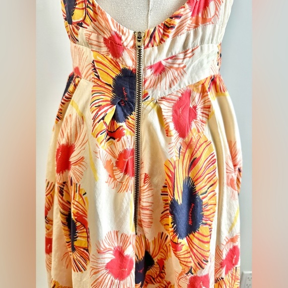 100% Cotton Floral Sundress with Spaghetti Straps Size 10 - Picture 4 of 13